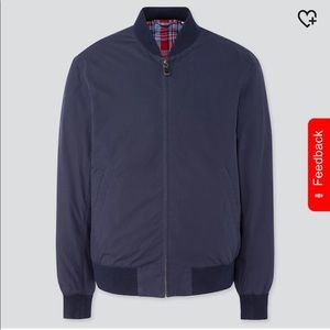 NWT Uniqlo Men Cotton Ribbed Blouson Navy Size L